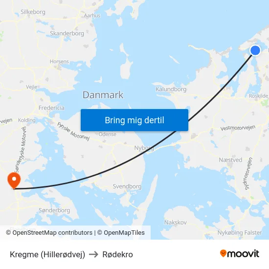 Kregme (Hillerødvej) to Rødekro map