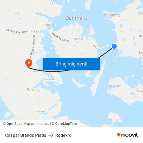 Caspar Brands Plads to Rødekro map