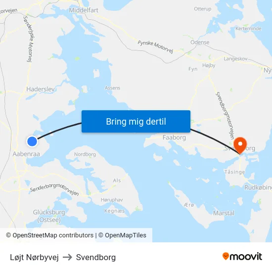 Løjt Nørbyvej to Svendborg map