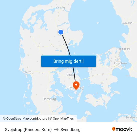 Svejstrup (Randers Kom) to Svendborg map
