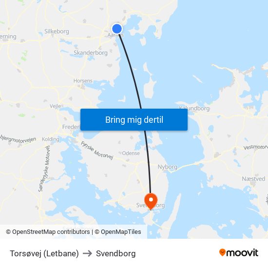 Torsøvej (Letbane) to Svendborg map