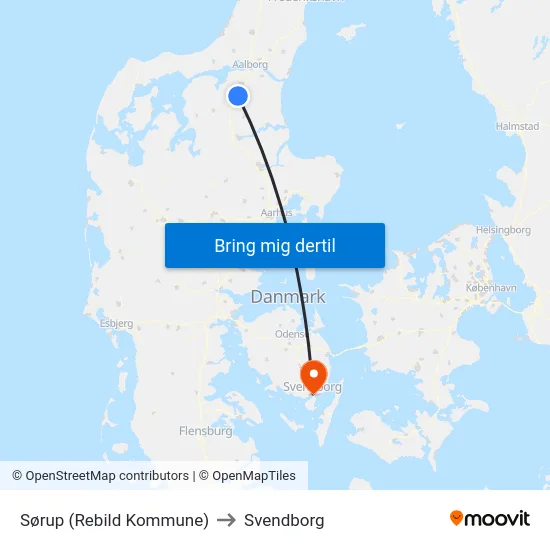 Sørup (Rebild Kommune) to Svendborg map