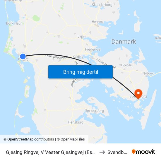 Gjesing Ringvej V Vester Gjesingvej (Esbjerg) to Svendborg map
