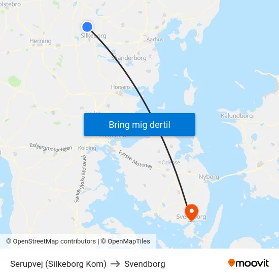 Serupvej (Silkeborg Kom) to Svendborg map