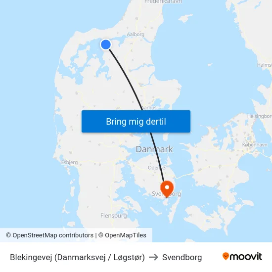 Blekingevej (Danmarksvej / Løgstør) to Svendborg map