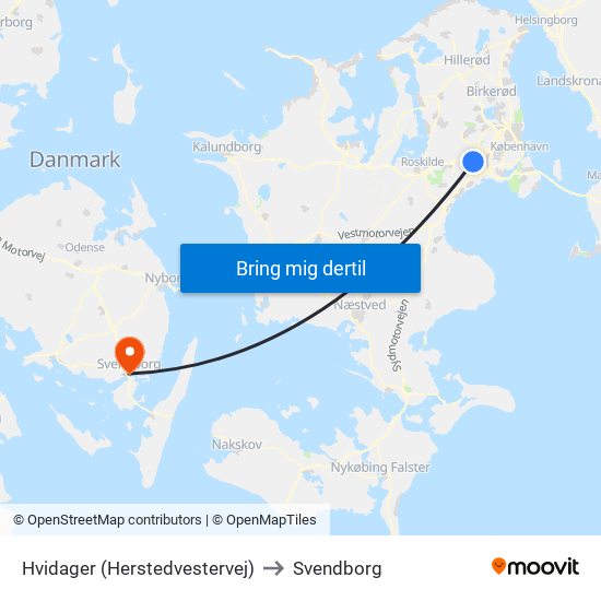 Hvidager (Herstedvestervej) to Svendborg map