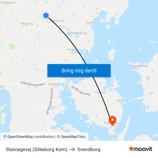Stenrøgevej (Silkeborg Kom) to Svendborg map