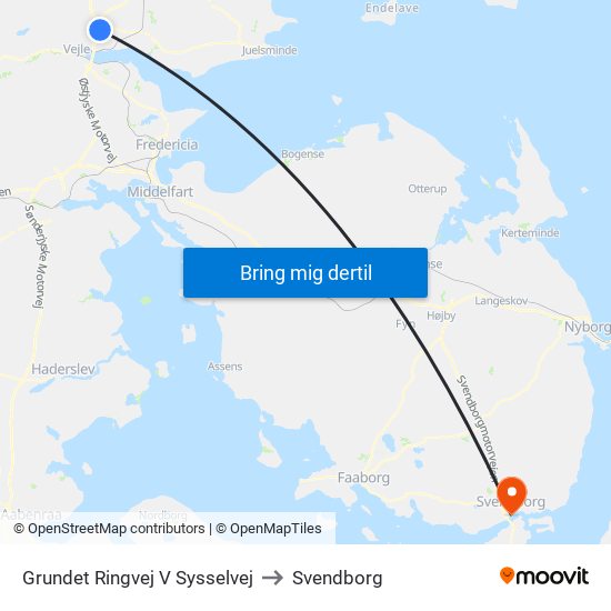 Grundet Ringvej V Sysselvej to Svendborg map