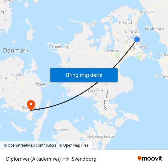 Diplomvej (Akademivej) to Svendborg map