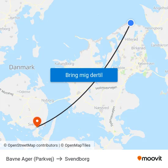 Bavne Ager (Parkvej) to Svendborg map