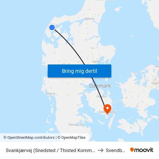 Svankjærvej (Snedsted / Thisted Kommune) to Svendborg map