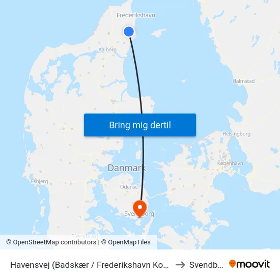 Havensvej (Badskær / Frederikshavn Kommune) to Svendborg map