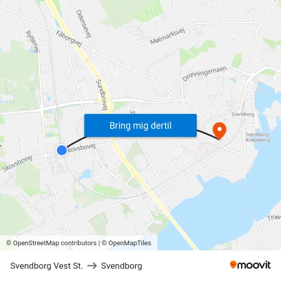 Svendborg Vest St. to Svendborg map