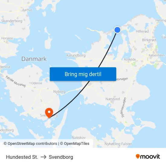 Hundested St. to Svendborg map
