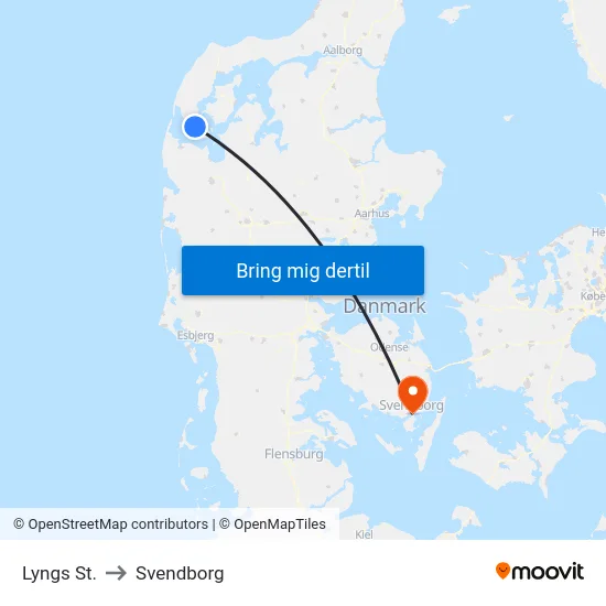 Lyngs St. to Svendborg map