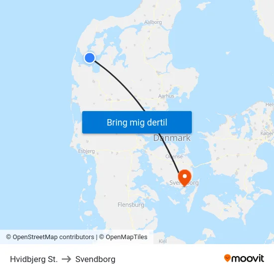 Hvidbjerg St. to Svendborg map