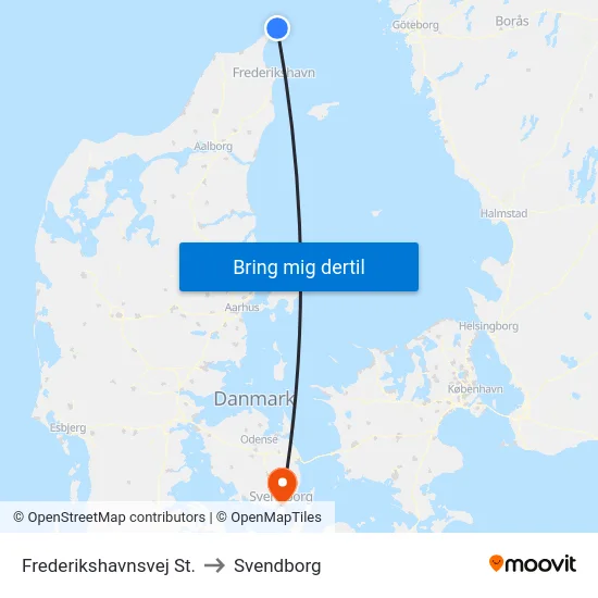Frederikshavnsvej St. to Svendborg map