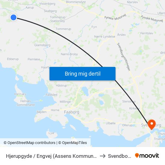 Hjerupgyde / Engvej (Assens Kommune) to Svendborg map