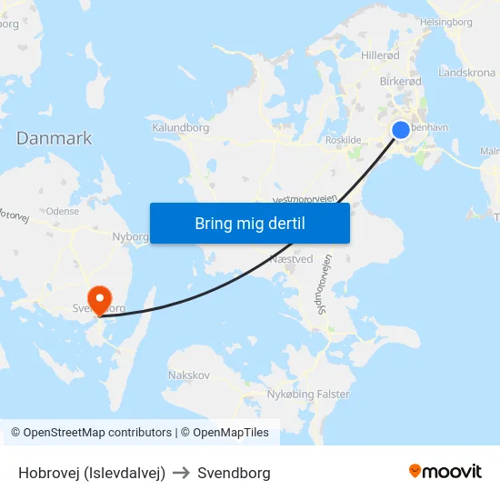 Hobrovej (Islevdalvej) to Svendborg map