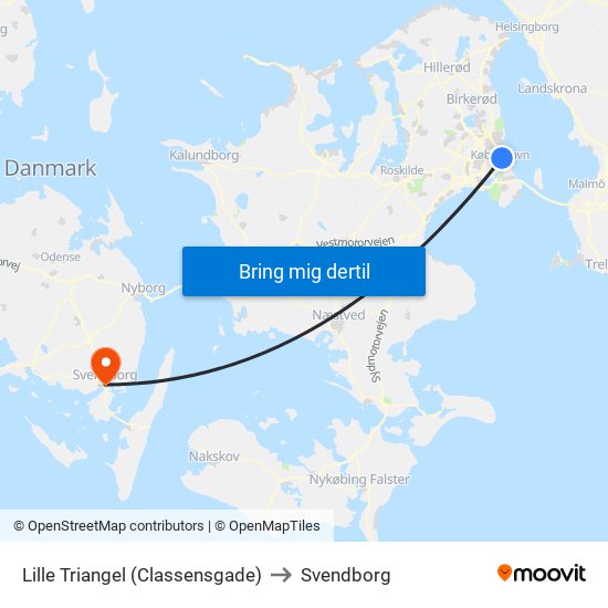 Lille Triangel (Classensgade) to Svendborg map