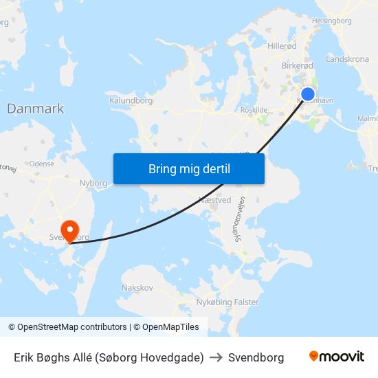 Erik Bøghs Allé (Søborg Hovedgade) to Svendborg map