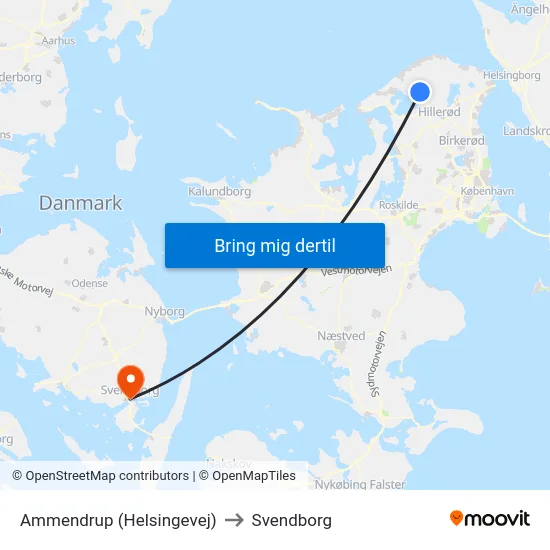 Ammendrup (Helsingevej) to Svendborg map