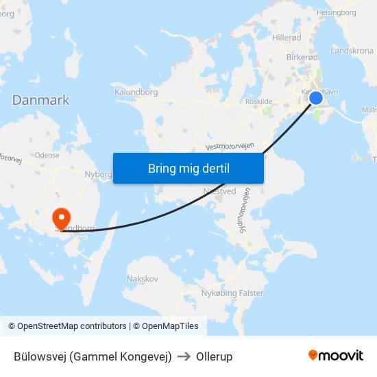 Bülowsvej (Gammel Kongevej) to Ollerup map