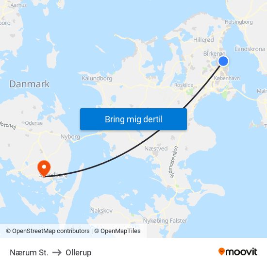 Nærum St. to Ollerup map
