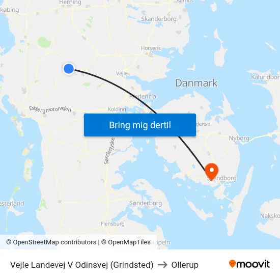 Vejle Landevej V Odinsvej (Grindsted) to Ollerup map