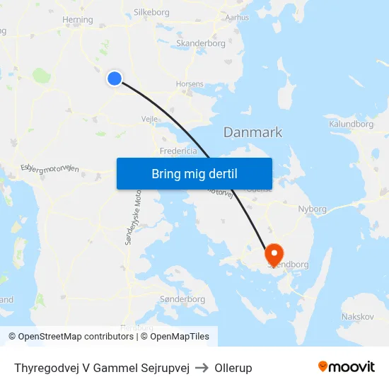 Thyregodvej V Gammel Sejrupvej to Ollerup map
