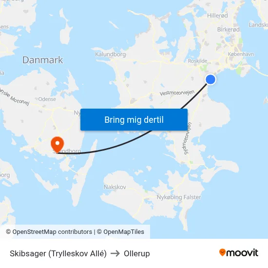 Skibsager (Trylleskov Allé) to Ollerup map