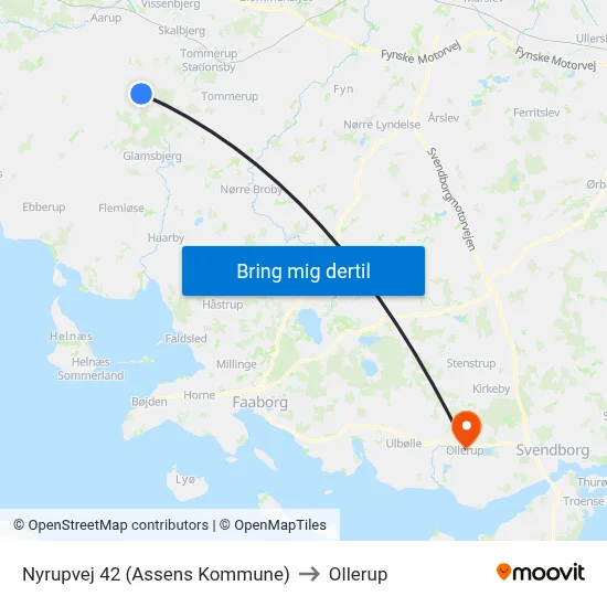 Nyrupvej 42 (Assens Kommune) to Ollerup map