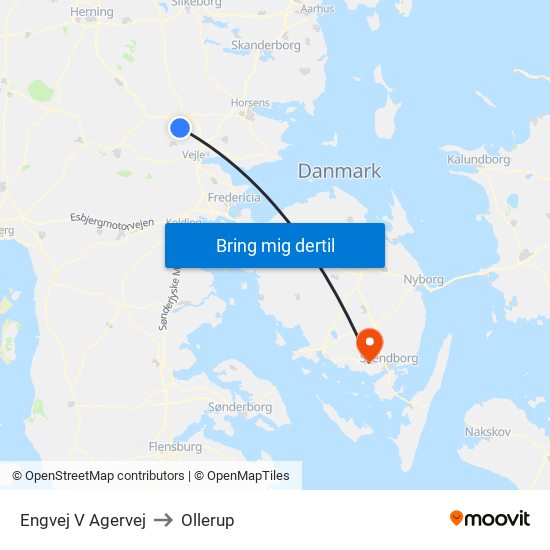 Engvej V Agervej to Ollerup map