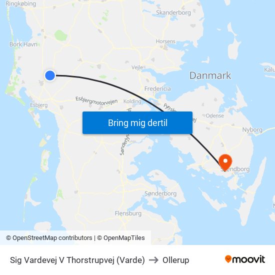 Sig Vardevej V Thorstrupvej (Varde) to Ollerup map