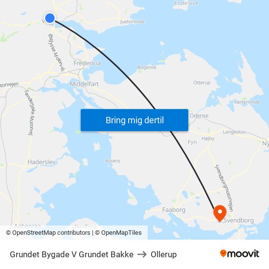 Grundet Bygade V Grundet Bakke to Ollerup map