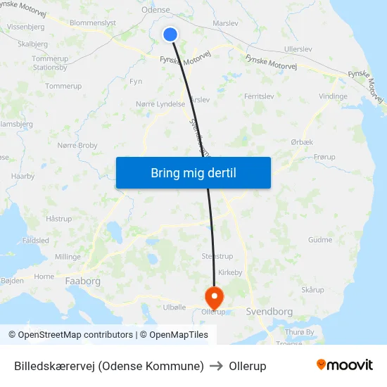 Billedskærervej (Odense Kommune) to Ollerup map