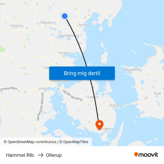 Hammel Rtb. to Ollerup map