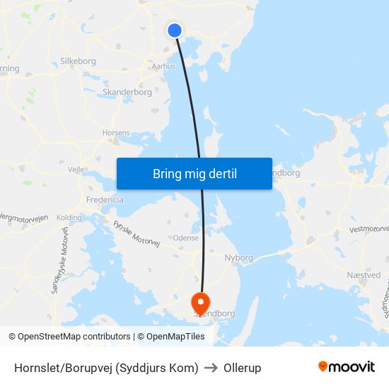 Hornslet/Borupvej (Syddjurs Kom) to Ollerup map