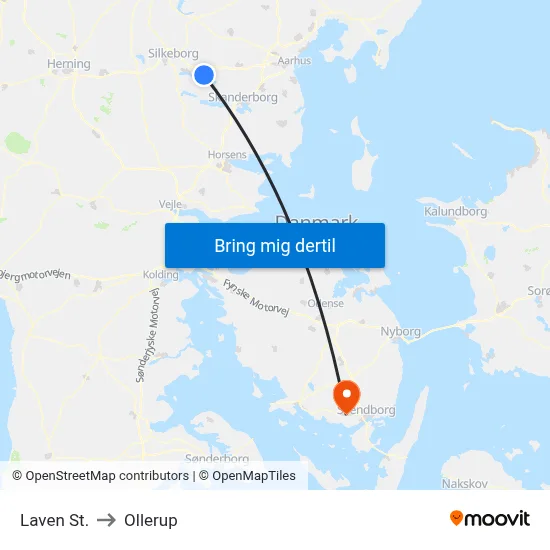 Laven St. to Ollerup map
