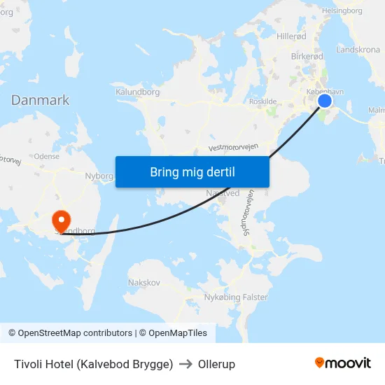 Tivoli Hotel (Kalvebod Brygge) to Ollerup map