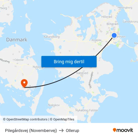 Pilegårdsvej (Novembervej) to Ollerup map