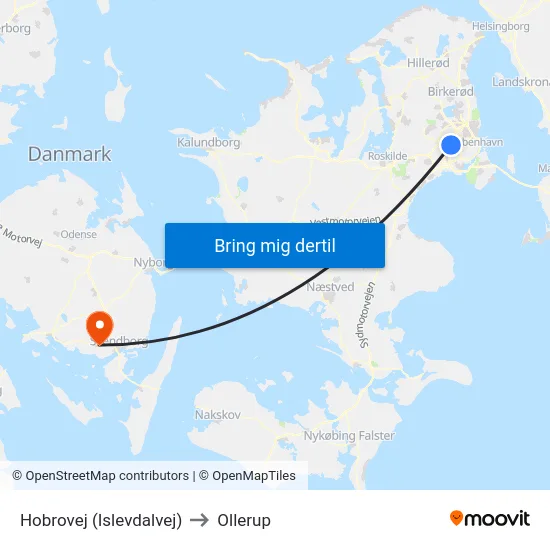 Hobrovej (Islevdalvej) to Ollerup map