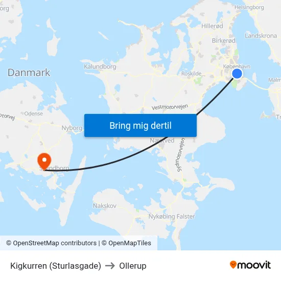 Kigkurren (Sturlasgade) to Ollerup map