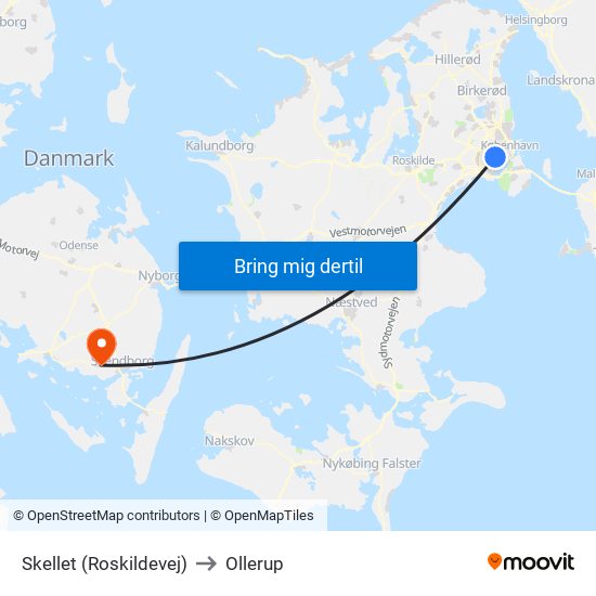 Skellet (Roskildevej) to Ollerup map