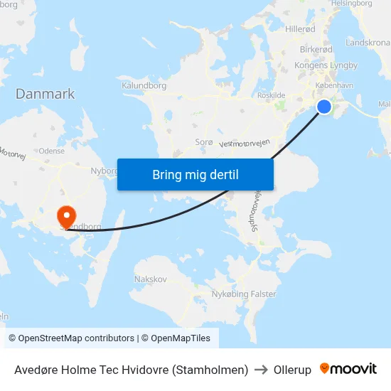 Avedøre Holme Tec Hvidovre (Stamholmen) to Ollerup map