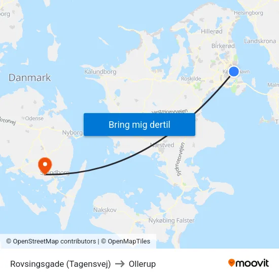 Rovsingsgade (Tagensvej) to Ollerup map