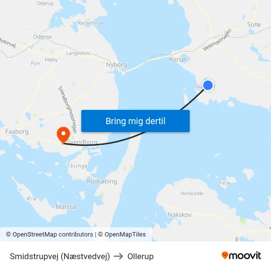 Smidstrupvej (Næstvedvej) to Ollerup map