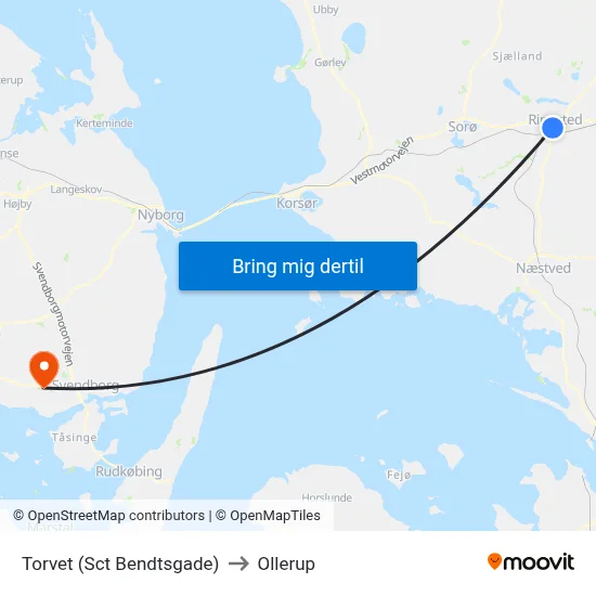 Torvet (Sct Bendtsgade) to Ollerup map