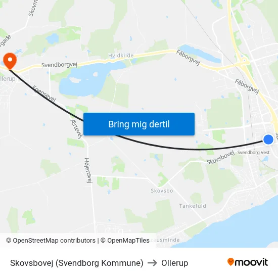 Skovsbovej (Svendborg Kommune) to Ollerup map
