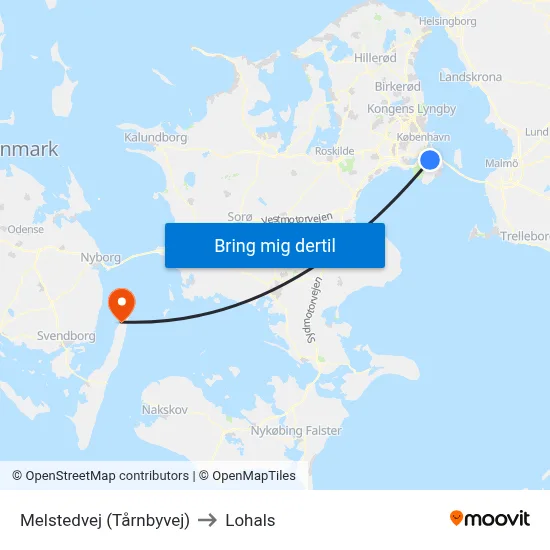 Melstedvej (Tårnbyvej) to Lohals map